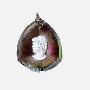 Unusual Purple/Green with White vintage woman figure monkeymadlips monkeymadlips